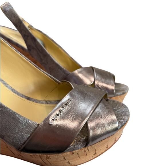 Coach Platform Wedges in Silver Size 8 - Picture 4 of 9